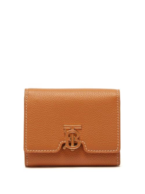 Burberry - Tb Monogram Grained-leather Wallet - Womens - Tan