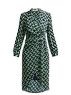 Matchesfashion.com Diane Von Furstenberg - Carla Wrap Dress - Womens - Black Green