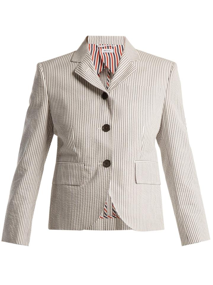 Thom Browne Striped Seersucker Blazer