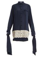 Blouse Tessa Tie-cuff Silk-crepe Oversized Shirtdress
