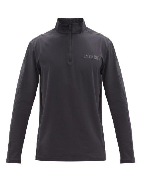 Matchesfashion.com Calvin Klein Performance - Logo-print Stretch-jersey Long-sleeve Top - Mens - Black
