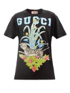Gucci - Tiger-print Cotton-jersey T-shirt - Womens - Black
