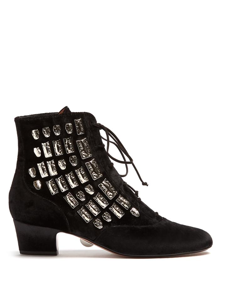 Samuele Failli Maya Stud-embellished Suede Ankle Boots