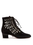 Samuele Failli Maya Stud-embellished Suede Ankle Boots