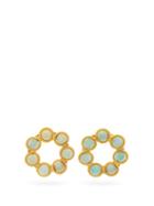 Matchesfashion.com Sylvia Toledano - Amazonite-cabochon Gold-plated Hoop Earrings - Womens - Gold