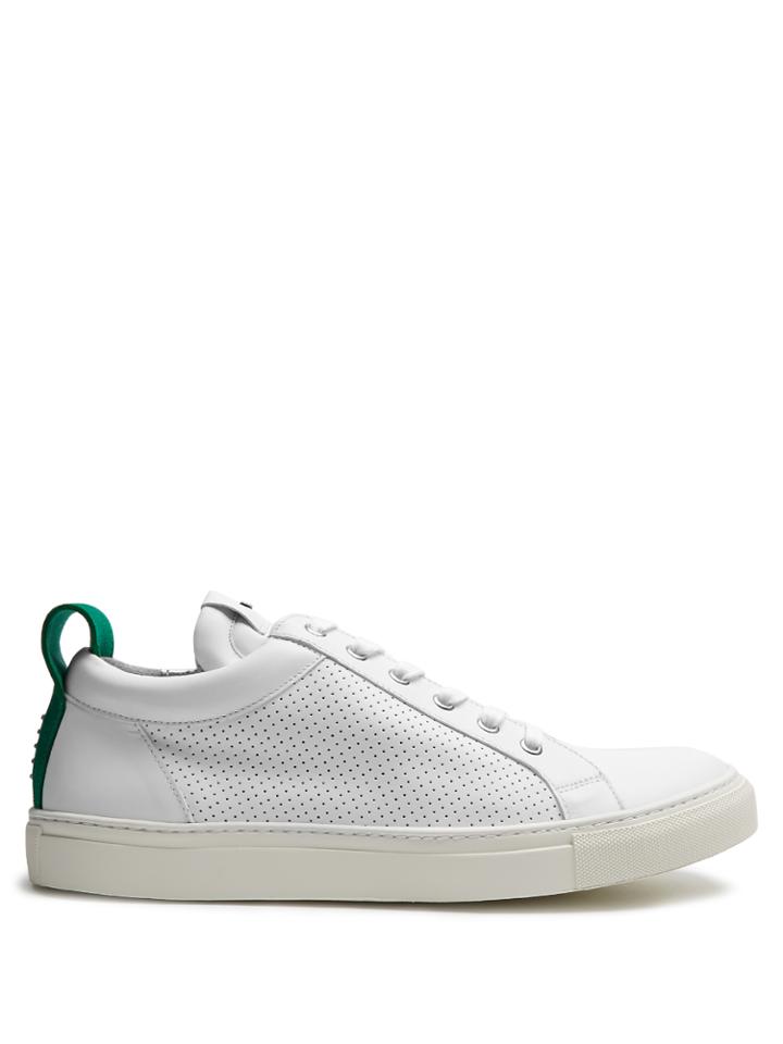 Balmain Perforated Leather Low-top Trainers