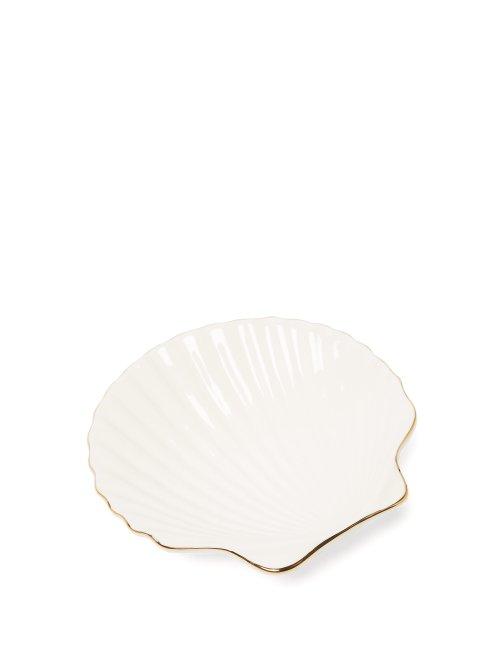 Matchesfashion.com Aerin - Set Of Four Shell Earthenware Appetiser Plates - White