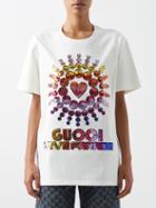 Gucci - Gucci Love Parade Sequinned Cotton T-shirt - Womens - White