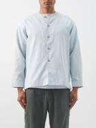 Maran - Mari Slubbed Cotton-blend Poplin Shirt - Mens - Light Blue