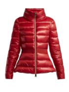Matchesfashion.com Herno - Contrast Panel Quilted Down Jacket - Womens - Red