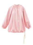 Matchesfashion.com Marrakshi Life - Balloon-sleeve Cotton-blend Canvas Top - Womens - Pink