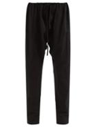 Fil De Vie - Marrakech Drawstring Linen Trousers - Womens - Black