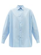 Raey - Organic-cotton Long-sleeved Shirt - Womens - Light Blue