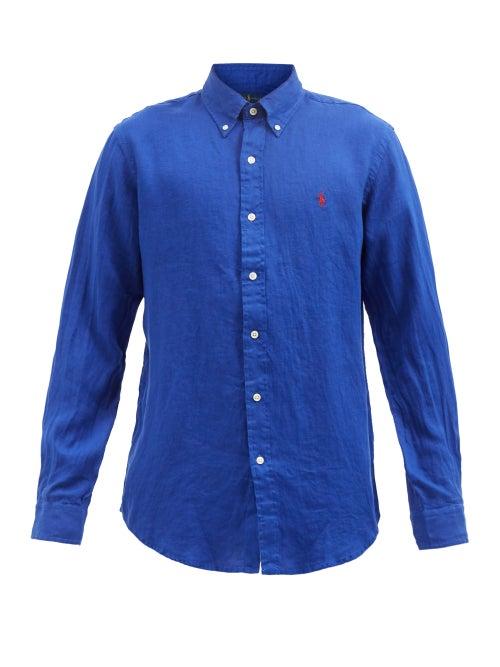 Polo Ralph Lauren - Logo-embroidered Linen Shirt - Mens - Dark Blue