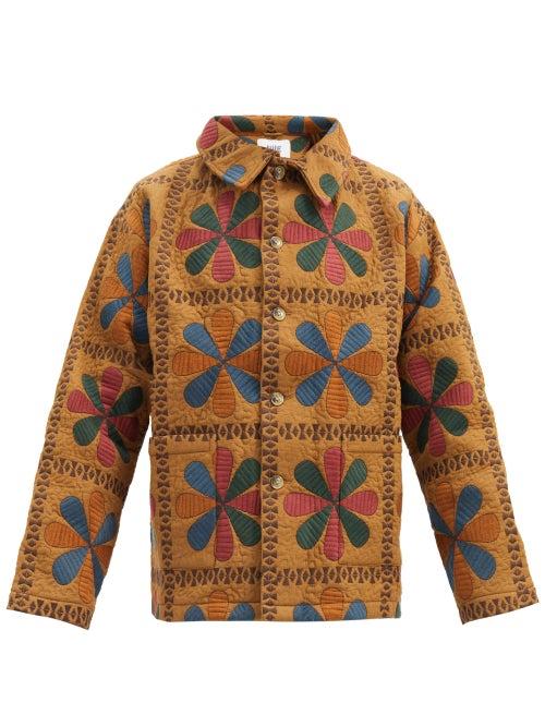 Matchesfashion.com Bode - Tableau Embroidered Cotton-cloqu Jacket - Mens - Beige