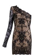 Matchesfashion.com Alexander Mcqueen - Asymmetric Sarabande Lace Mini Dress - Womens - Black Multi