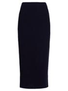 Matchesfashion.com The Row - Stratski Wool Blend Midi Skirt - Womens - Navy