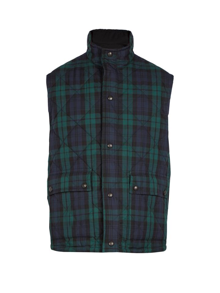 Burberry Reversible Tartan Quilted-cotton Gilet