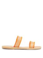Matchesfashion.com Ancient Greek Sandals - Melia Whipstitched Leather Slides - Womens - Orange Multi