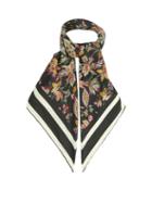 Isabel Marant - Scarfili Floral-print Silk-twill Scarf - Womens - Black Multi