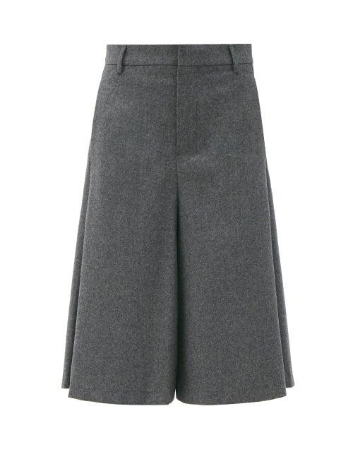 Matchesfashion.com Ami - Wide-leg Wool Culottes - Womens - Grey