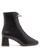 Matchesfashion.com By Far - Becca Lace Up Leather Ankle Boots - Womens - Black