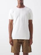 Orlebar Brown - Sammy Tricolour-trim Cotton-jersey T-shirt - Mens - Cream Multi