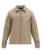 Matchesfashion.com Noon Goons - Logo-patch Checked Wool-blend Jacket - Mens - Brown