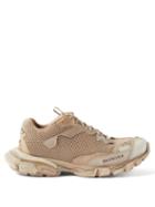 Balenciaga - Track.3 Mesh And Faux-leather Trainers - Mens - Dark Beige