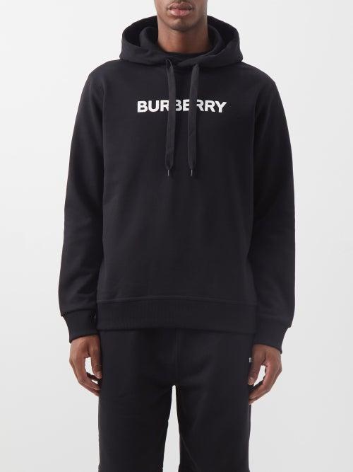 Burberry - Andsell Logo-print Cotton Hooded Sweatshirt - Mens - Black
