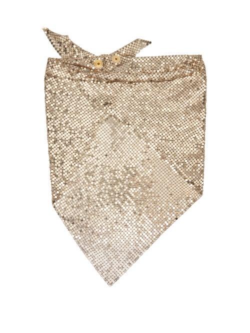 Matchesfashion.com Paco Rabanne - Crystal Embellished Chainmail Mesh Triangle Scarf - Womens - Gold