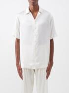 Delos - Otto Cuban-collar Silk-satin Shirt - Mens - White