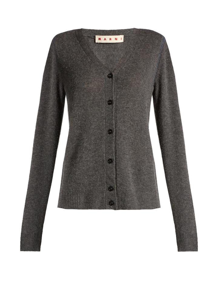 Marni Contrast-stitch V-neck Cardigan