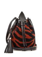 Saint Laurent Anja Zebra-print Suede Bucket Bag