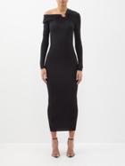 Alexandre Vauthier - One-shoulder Jersey Midi Dress - Womens - Black