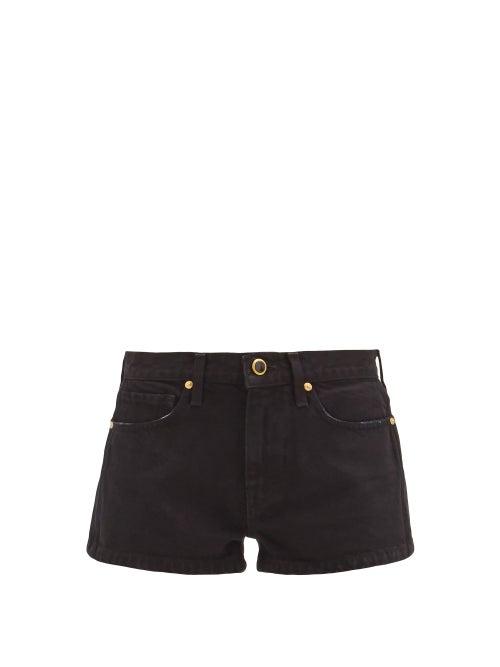Matchesfashion.com Khaite - Charlotte Mid-rise Denim Shorts - Womens - Black