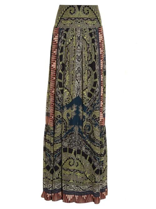 Etro Paisley And Graphic-print Silk Skirt