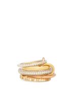 Matchesfashion.com Spinelli Kilcollin - Leo Blanc Galaxy Diamond & 18kt Gold Stacked Ring - Womens - Rose Gold