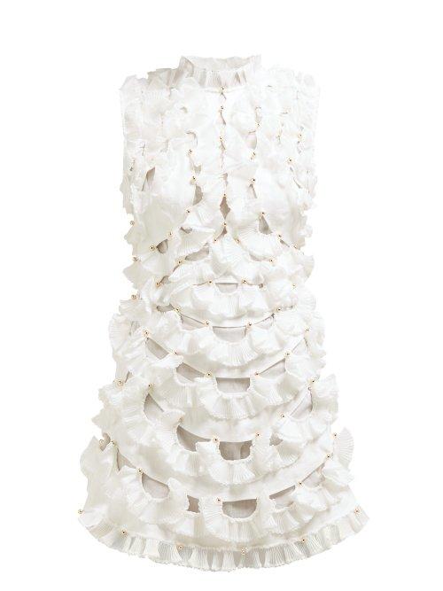 Matchesfashion.com Zimmermann - Zippy Fan Frilled Mini Dress - Womens - Ivory