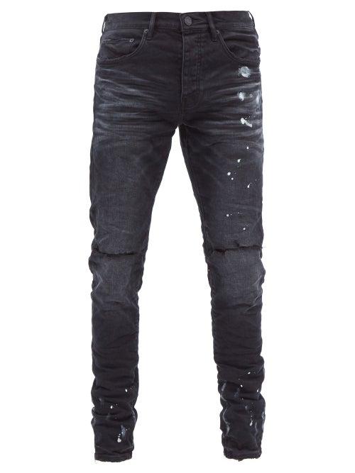 Purple Brand - P001 Distressed Slim-leg Jeans - Mens - Black