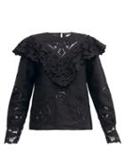 Matchesfashion.com Isabel Marant - Eloine Broderie-anglaise Blouse - Womens - Black