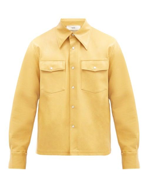 Matchesfashion.com Sfr - Matsy Faux-leather Jacket - Mens - Dark Yellow
