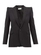 Matchesfashion.com Saint Laurent - Single Breasted Silk Lined Wool Blazer - Womens - Black