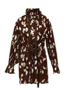 Matchesfashion.com Halpern - Floral-print Pliss Georgette Mini Dress - Womens - Brown White
