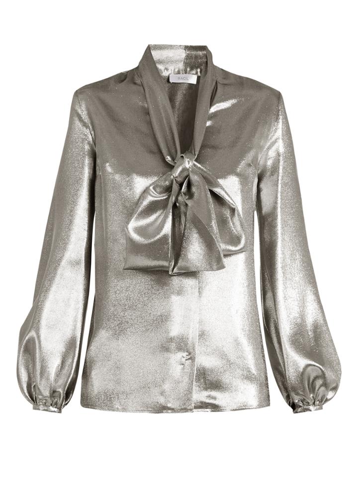 Racil Delirious Neck-tie Lam Blouse