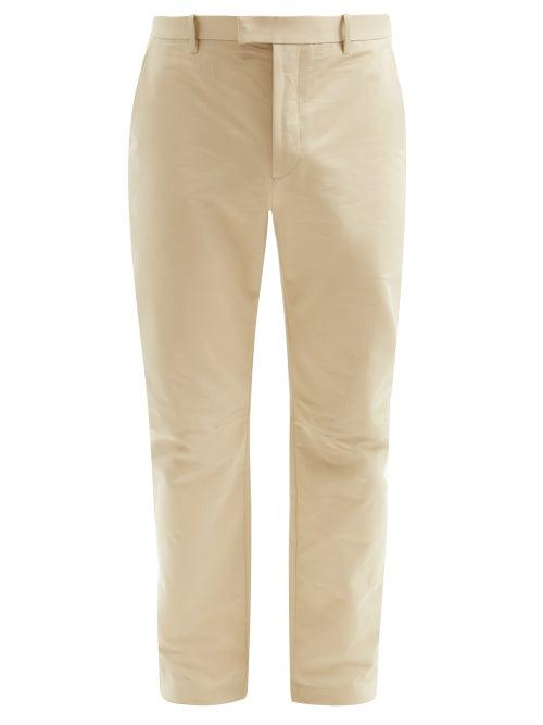 Matchesfashion.com Bottega Veneta - Cotton-faille Straight-leg Trousers - Mens - Beige