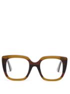 Matchesfashion.com Gucci - Oversized Striped Acetate Glasses - Womens - Brown Multi