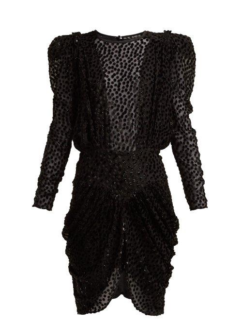 Matchesfashion.com Isabel Marant - Margaret Fil Coup Chiffon Dress - Womens - Black