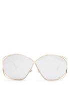 Dior Eyewear Stellaire2 Oversized Metal Sunglasses