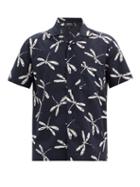 Matchesfashion.com A.p.c. - Edd Dragonfly-print Cotton-poplin Shirt - Mens - Navy